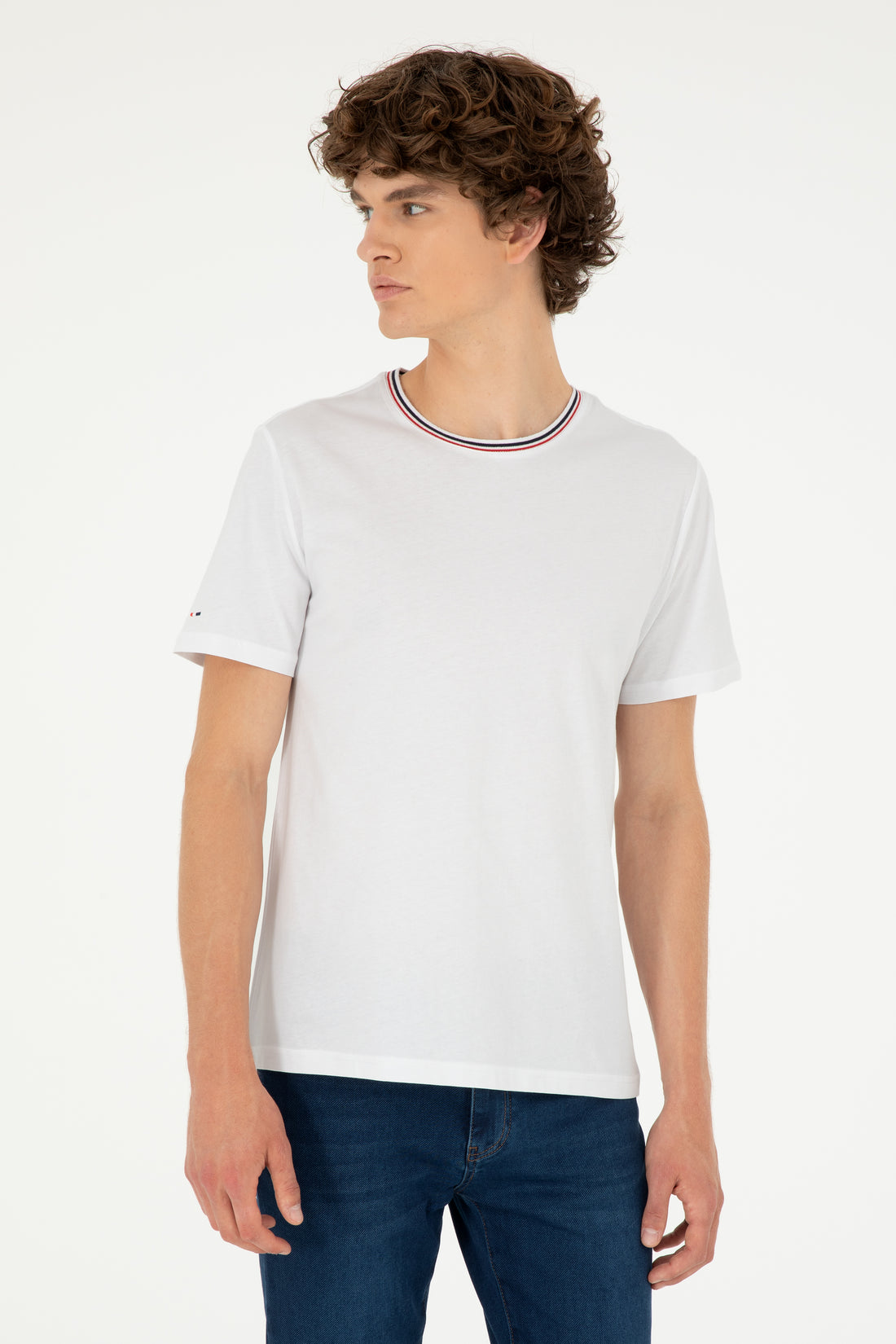 Men's Regular Fit Crew Neck White T-Shirt