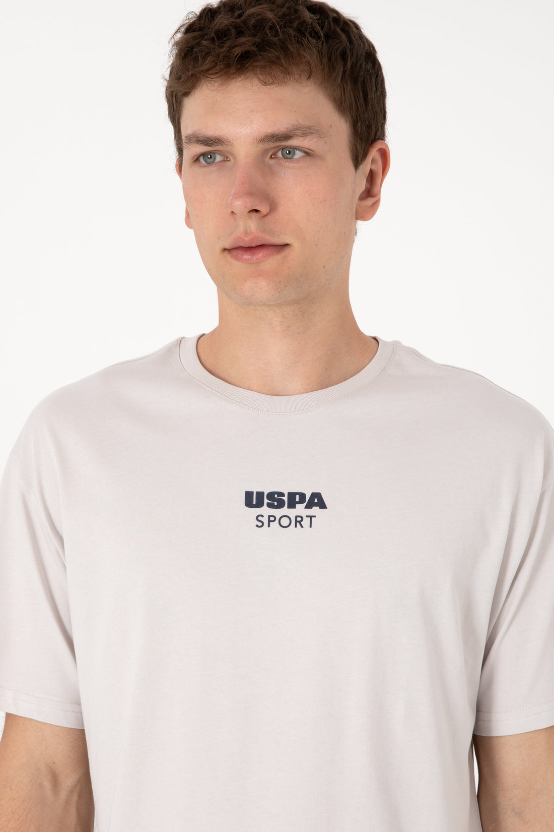 Men's Comfort Fit Crew Neck Light Grey T-Shirt