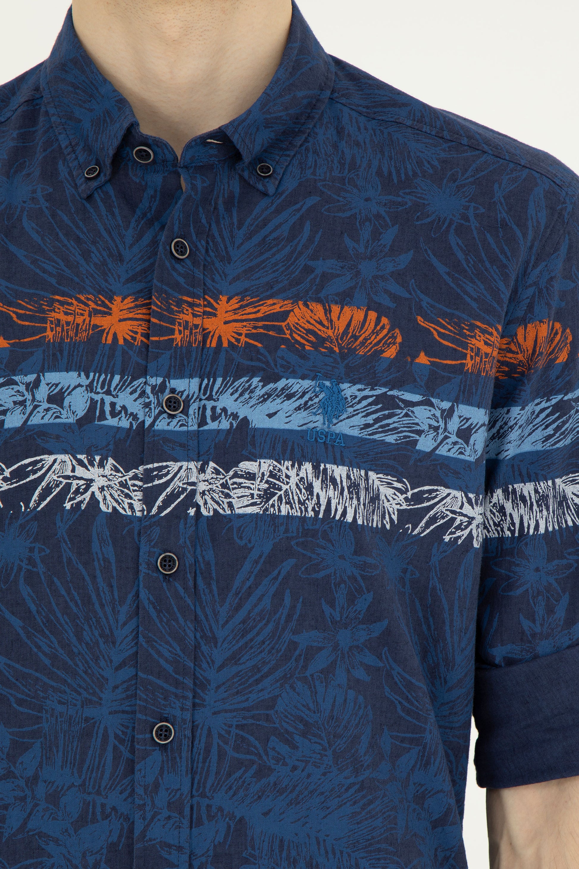 Men's Navy Blue Long Sleeve Shirt