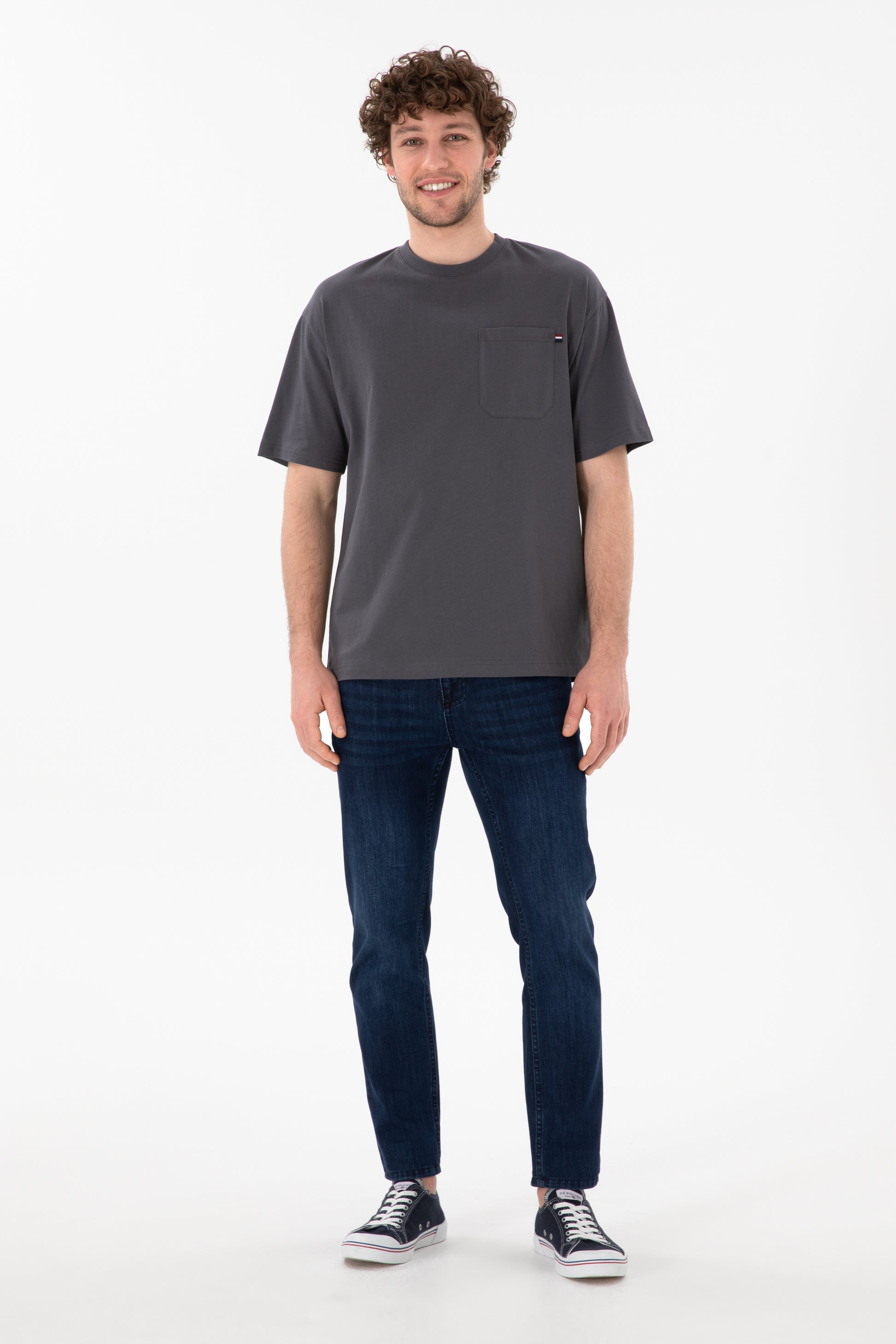 Men's Comfort Fit Crew Neck Anthracite T-Shirt