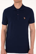 Men's Slim Fit Polo Neck Navy Basic T-Shirt