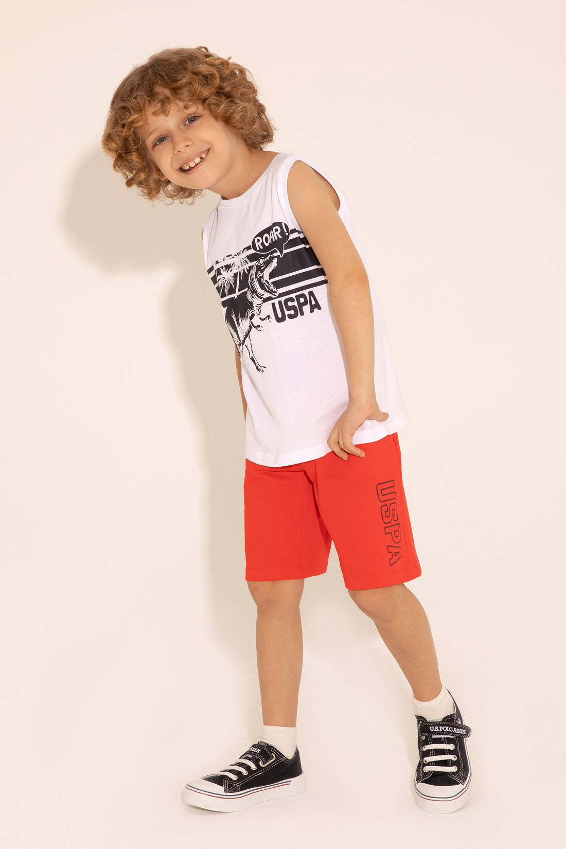 Boy's Red Knitted Shorts