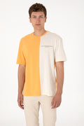 Men's Comfort Fit Crew Neck Orange T-Shirt