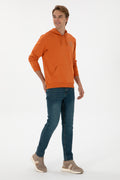 Erkek Regular Fit Kapişonlu Bakır Sweatshirt