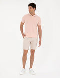 Beige Slim Fit Woven Shorts