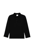 Girls' Black Polo Neck Basic Sweatshirt