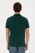 Men's Slim Fit Polo Neck Dark Green Basic T-Shirt