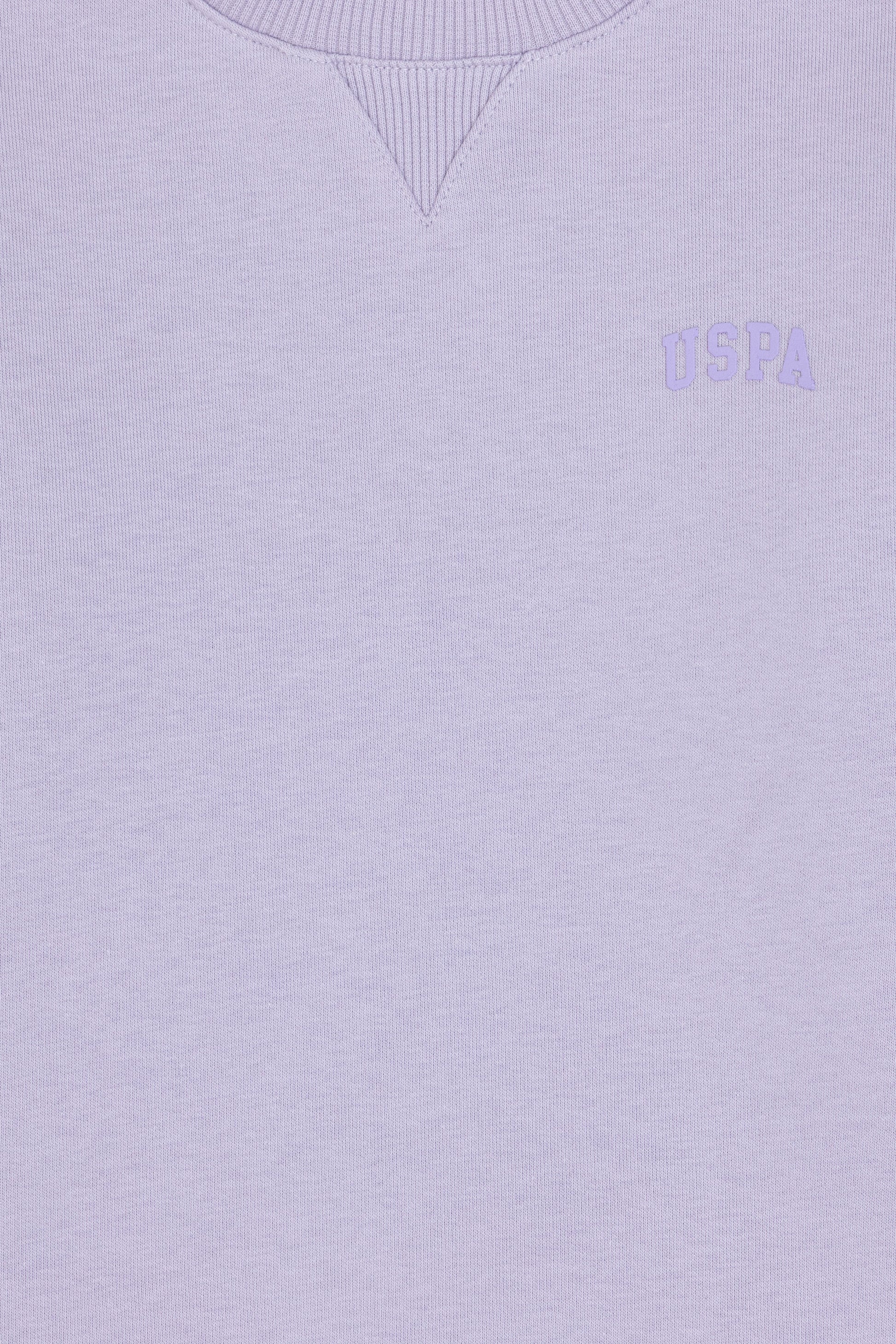 Girls' Lilac Basic Chiffon Crew Neck Sweatshirt