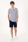 Men's Regular Fit Polo Neck Light Navy T-Shirt