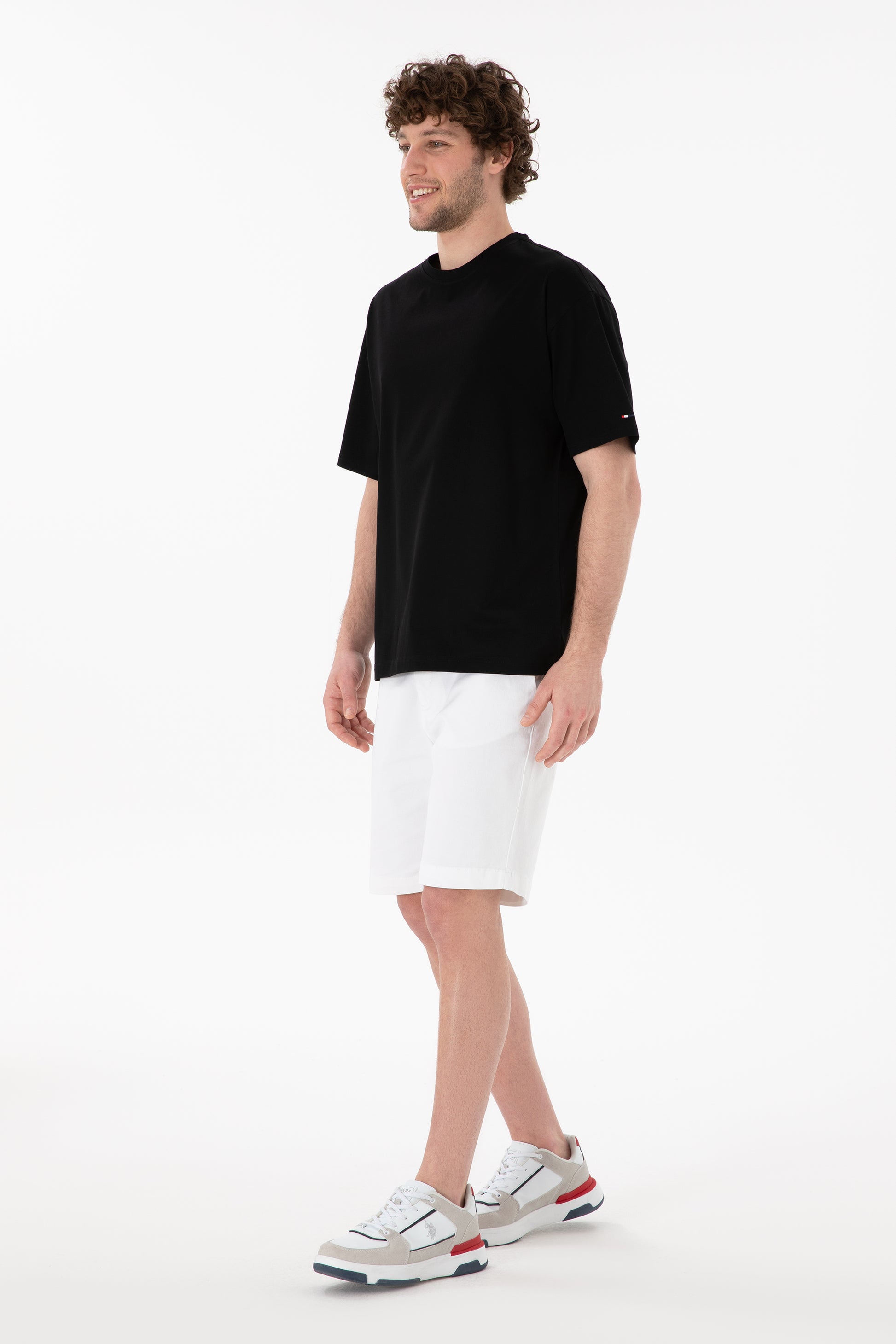 Men's Comfort Fit Crew Neck Black Mercerized Basic T-Shirt