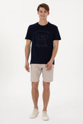 Men's Regular Fit Crew Neck Navy T-Shirt