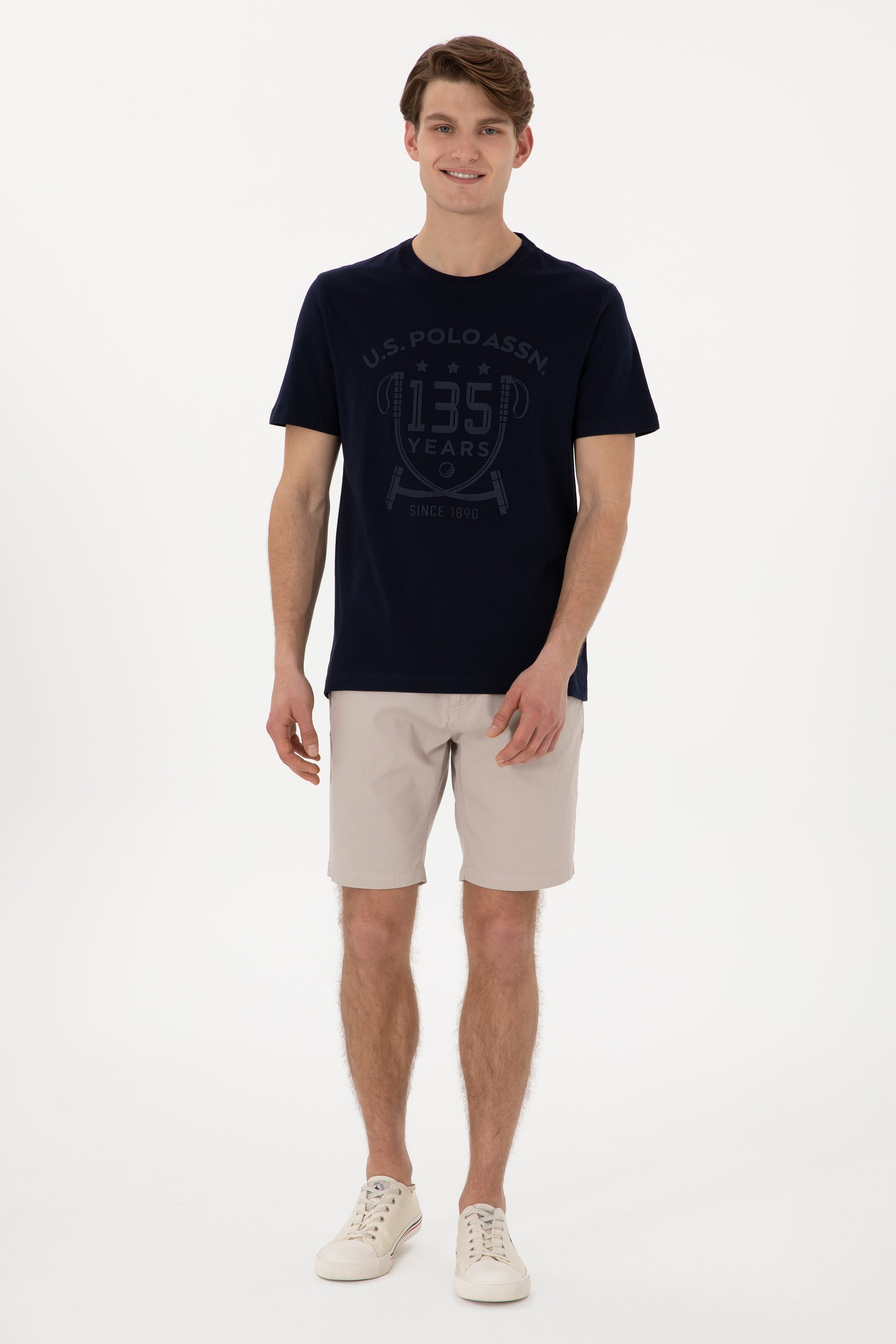 Men's Regular Fit Crew Neck Navy T-Shirt