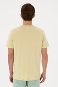 Men's Regular Fit Crew Neck Light Khaki T-Shirt