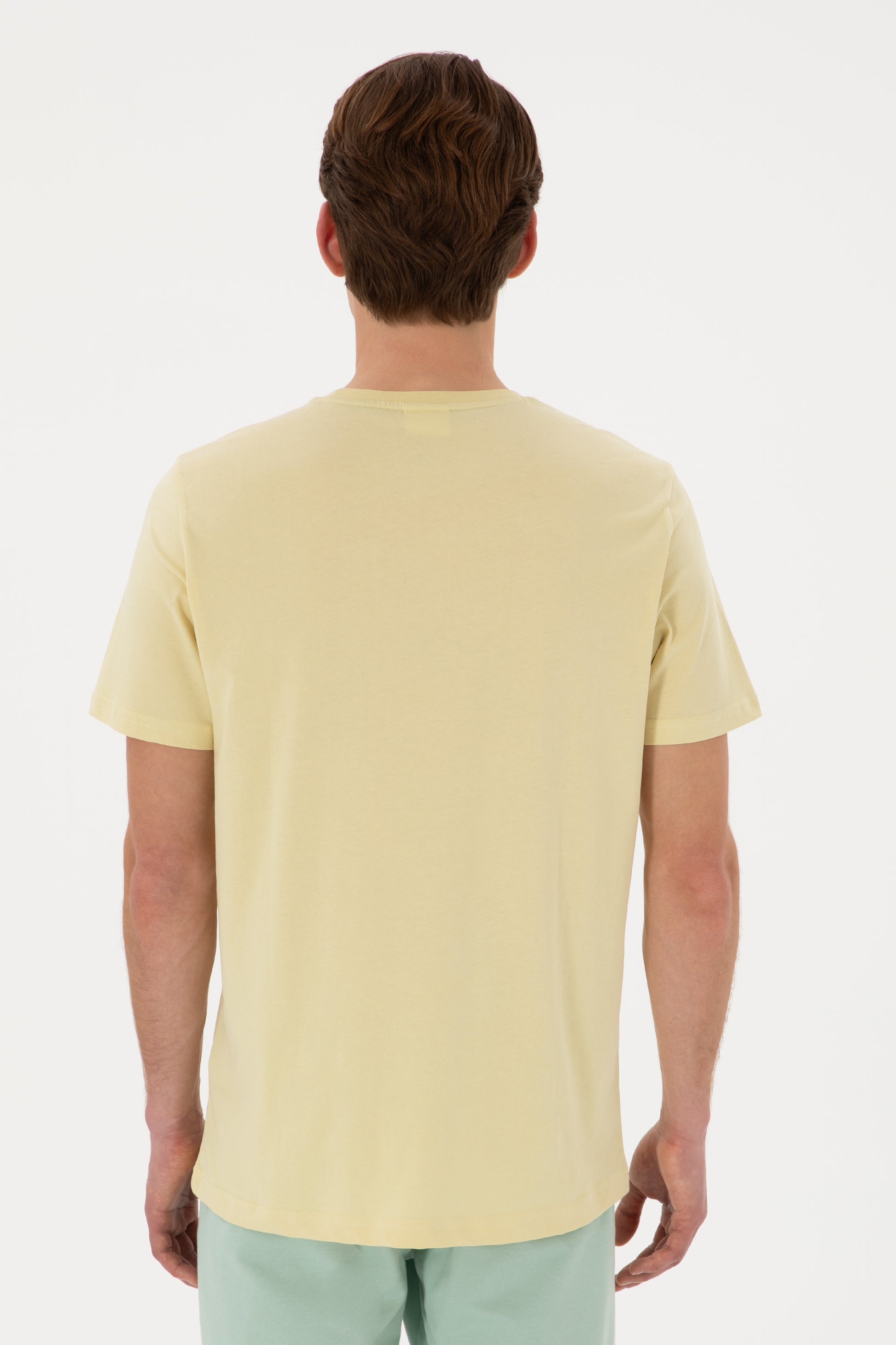 Men's Regular Fit Crew Neck Light Khaki T-Shirt