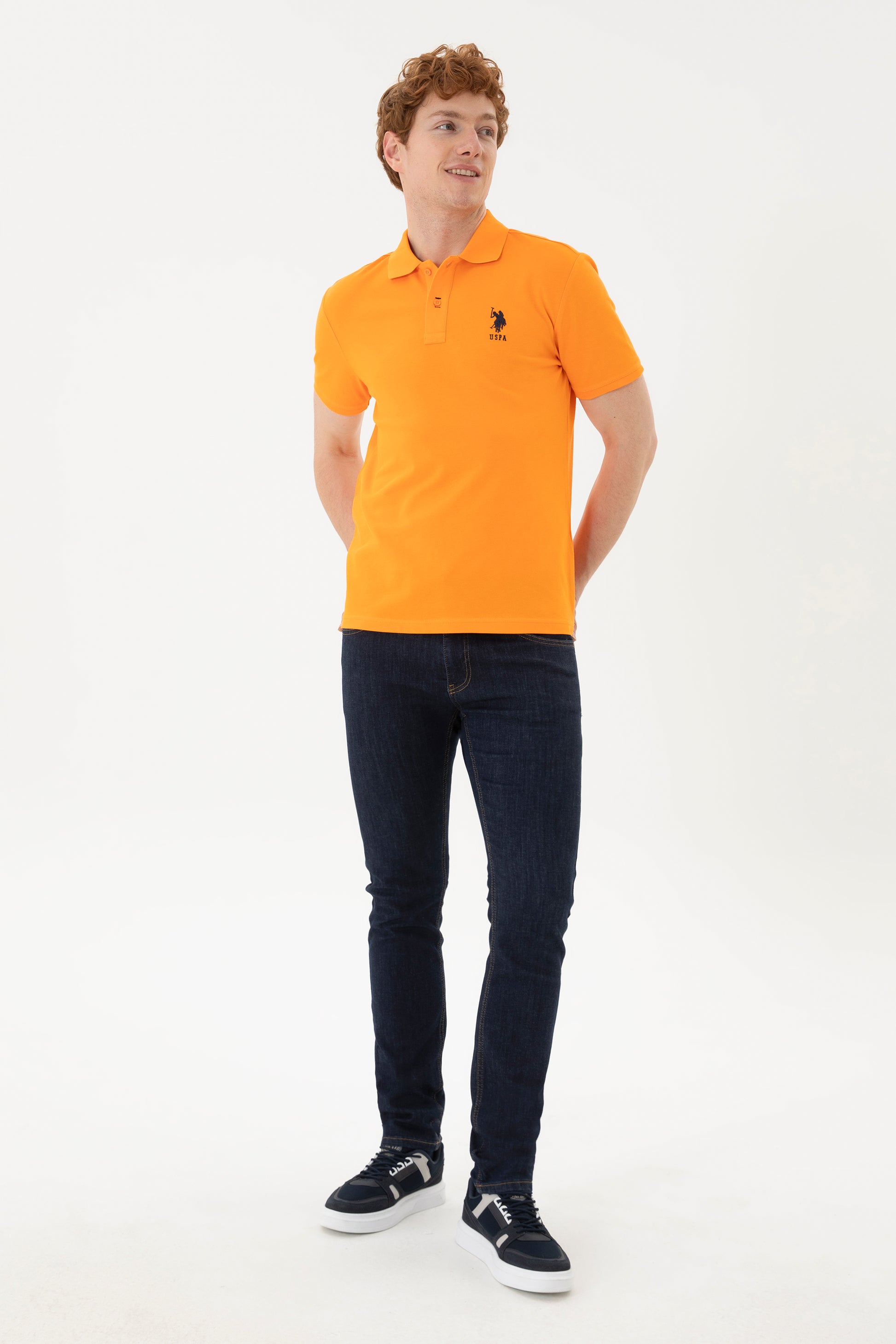 Men's Orange Basic T-Shirt