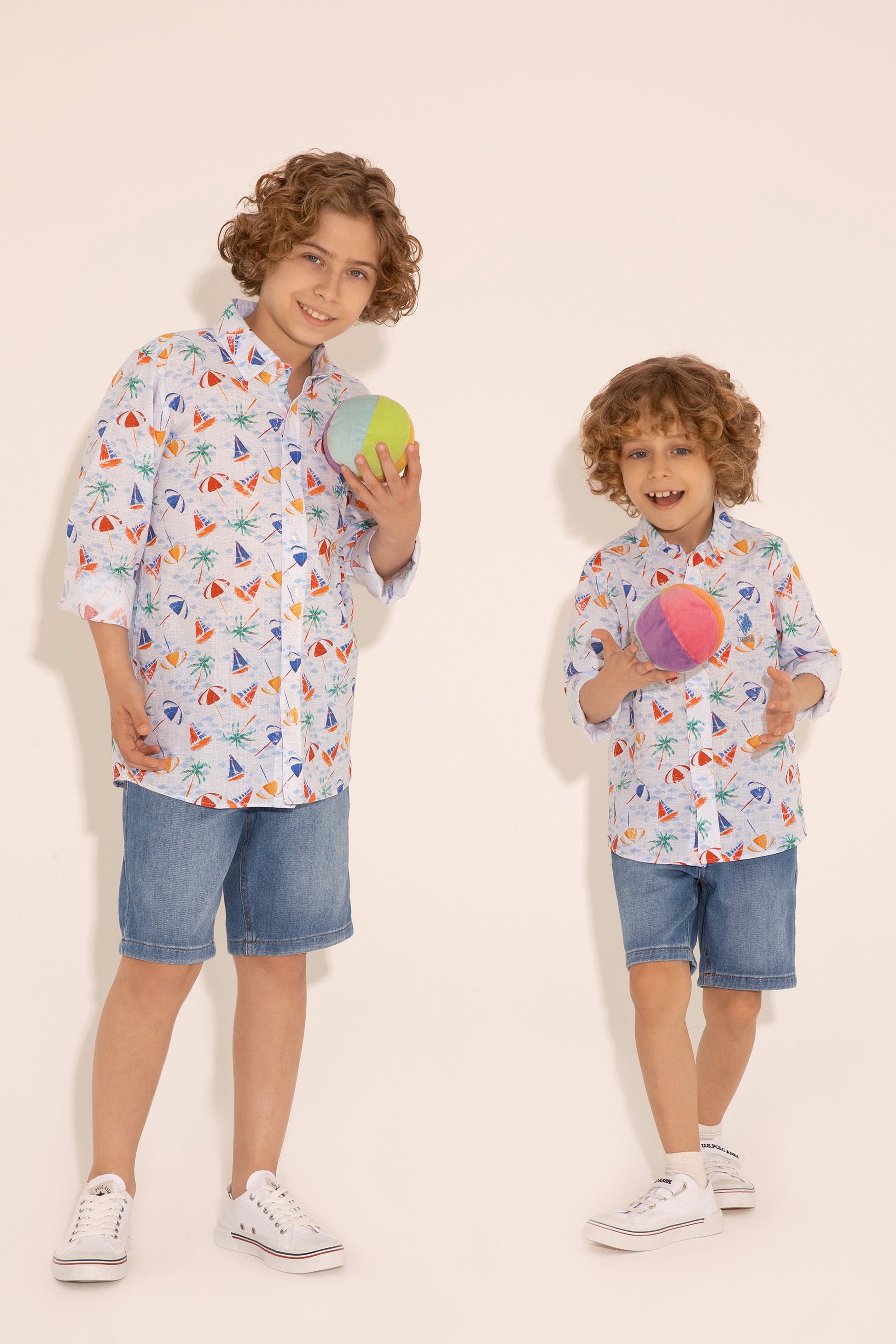 Boy's White Long Sleeve Shirt