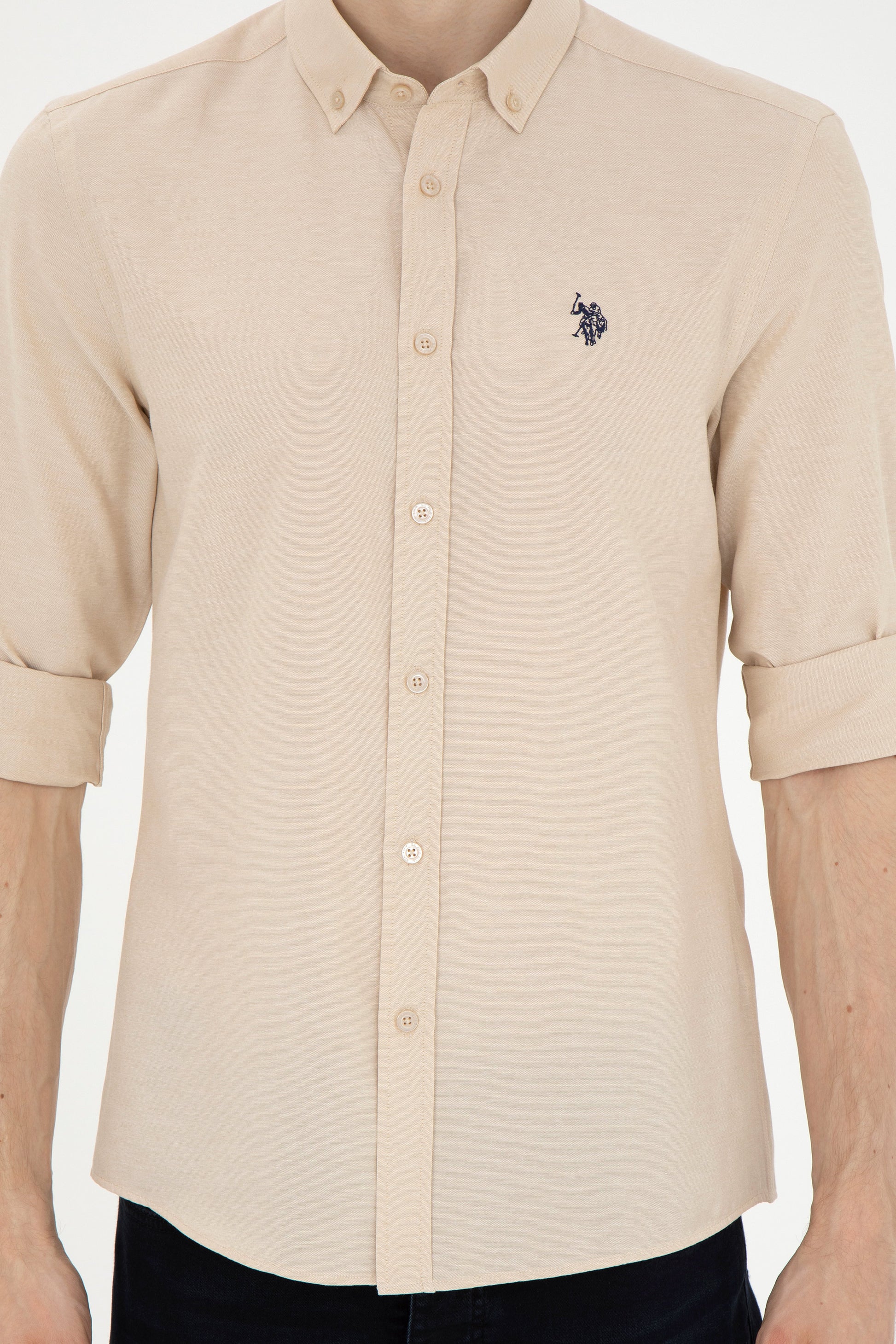 Men's Camel Long Sleeve Basic Shirt