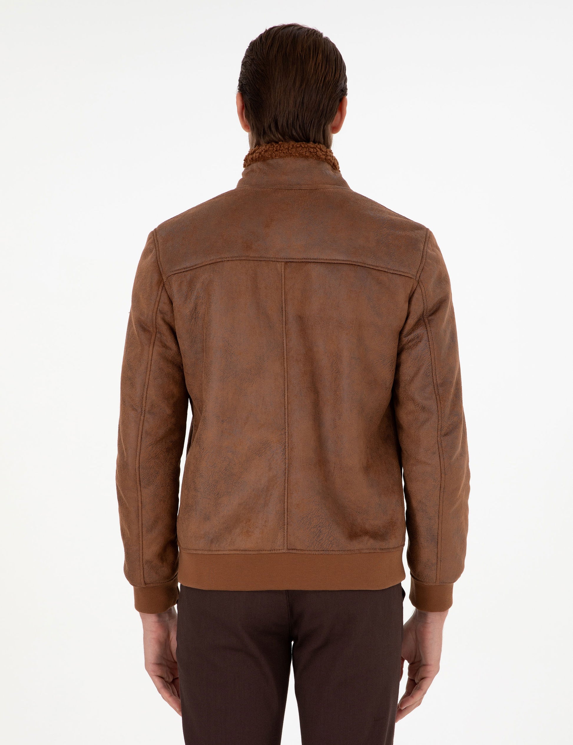 Taba Fur Detailed Leather Jacket