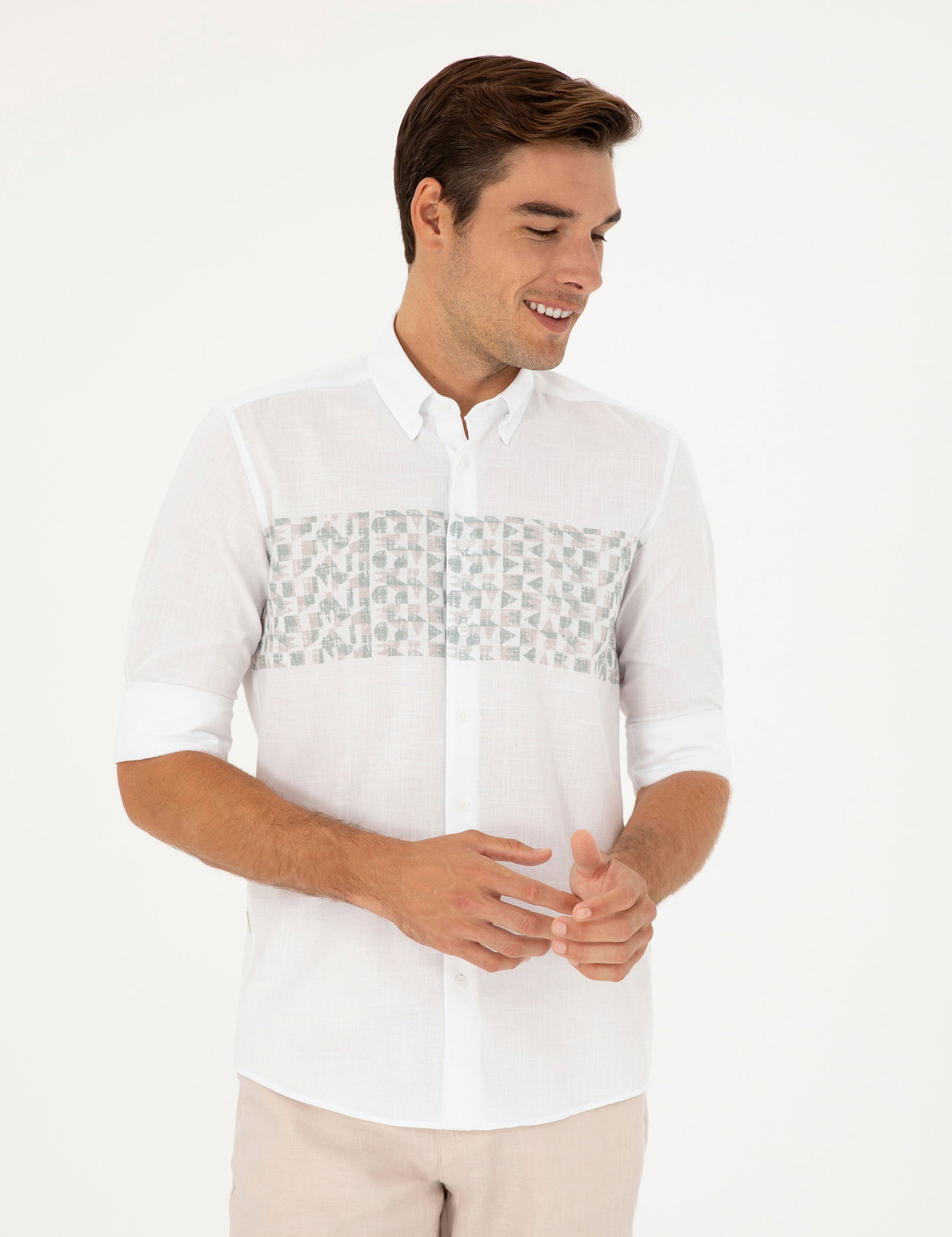 Green Regular Fit Long Sleeve Shirt