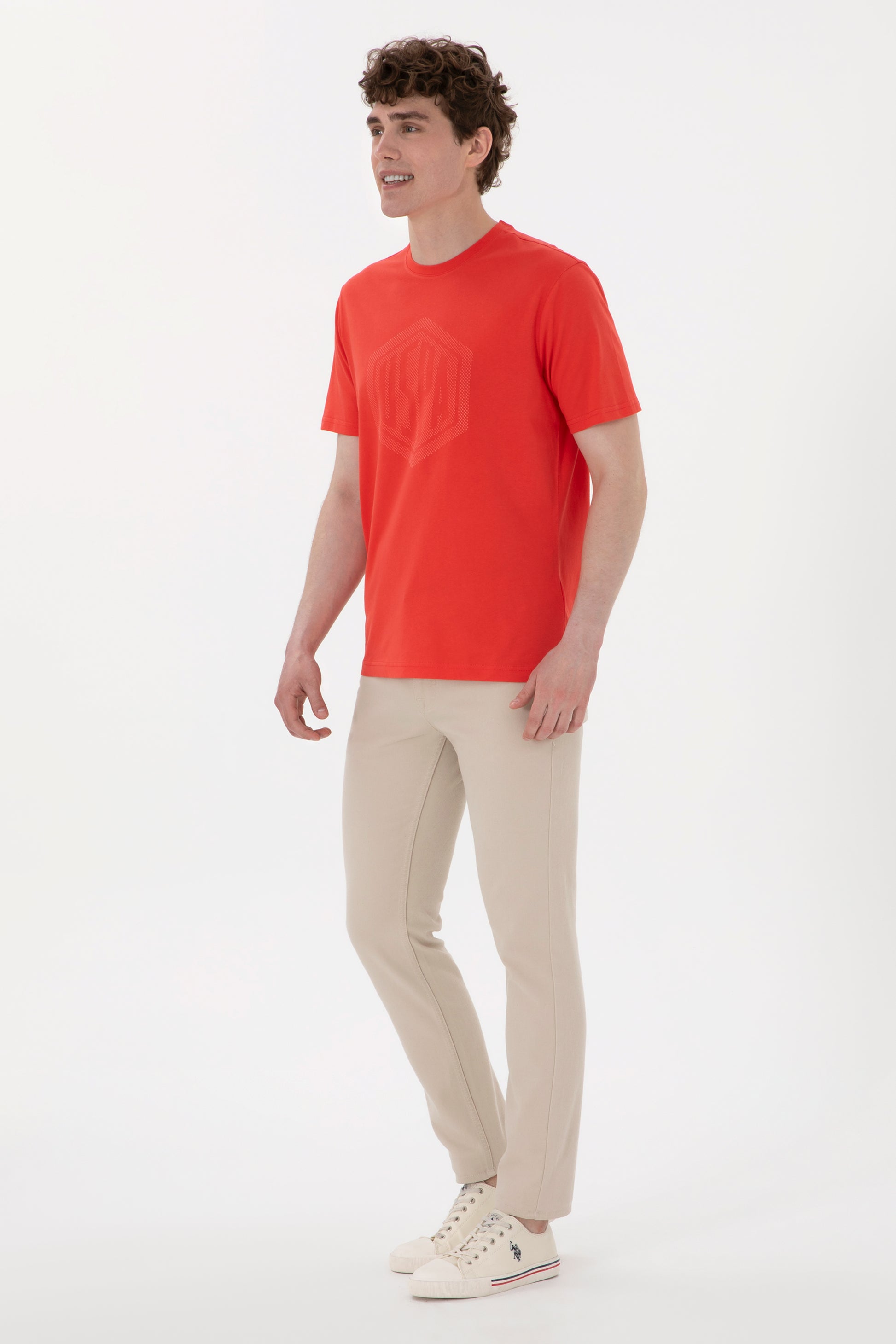 Men's Regular Fit Crew Neck Red T-Shirt