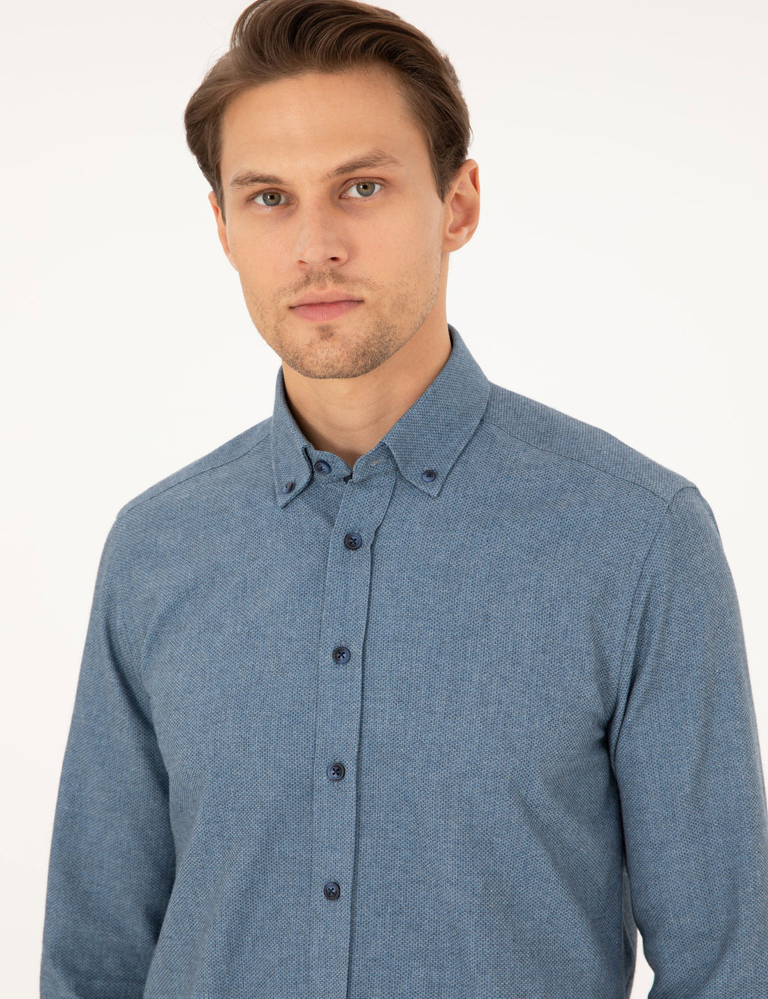 Blue Slim Fit Long Sleeve Shirt