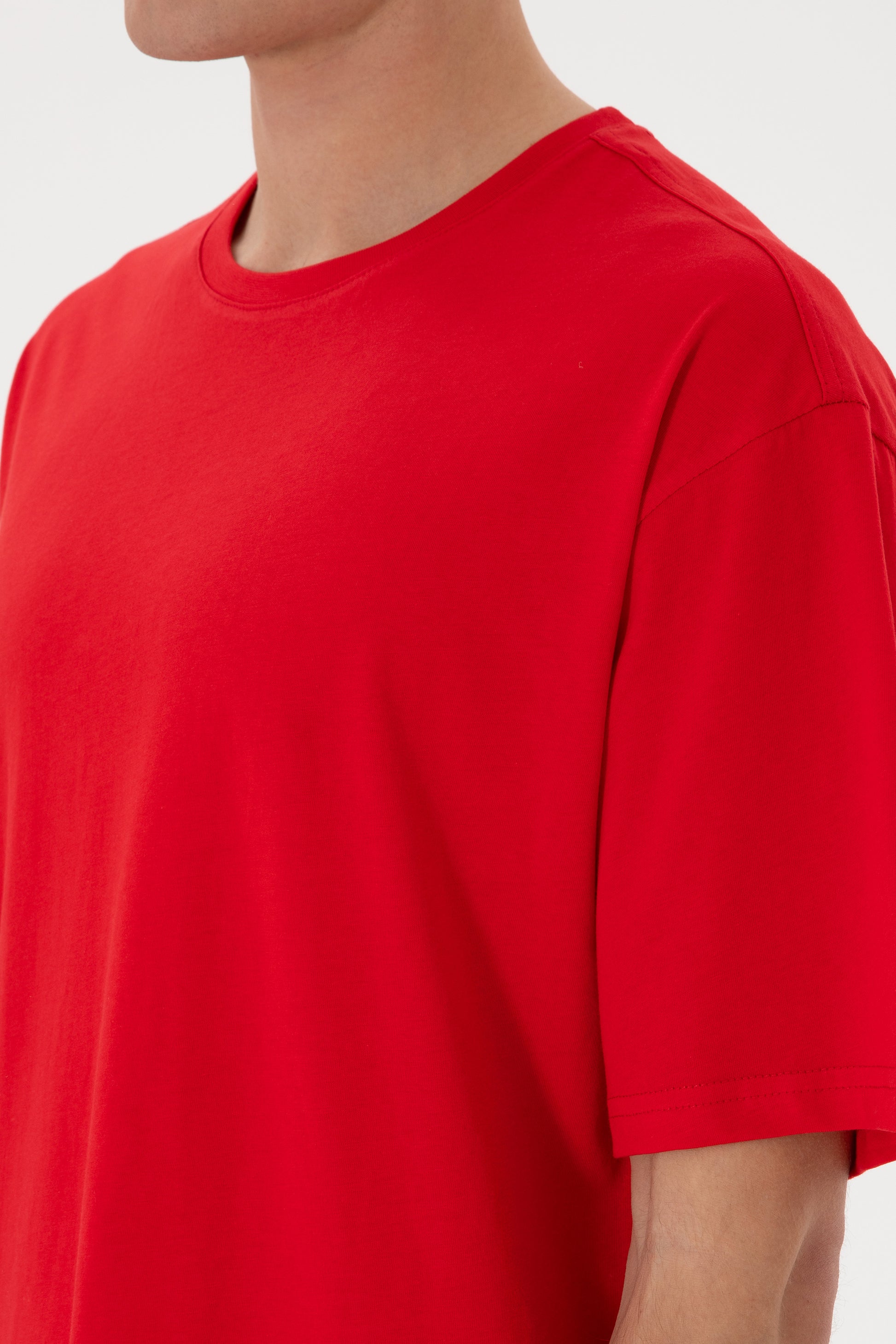 Men's Comfort Fit Crew Neck Red T-Shirt