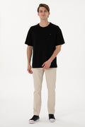 Men's Comfort Fit Crew Neck Black T-Shirt