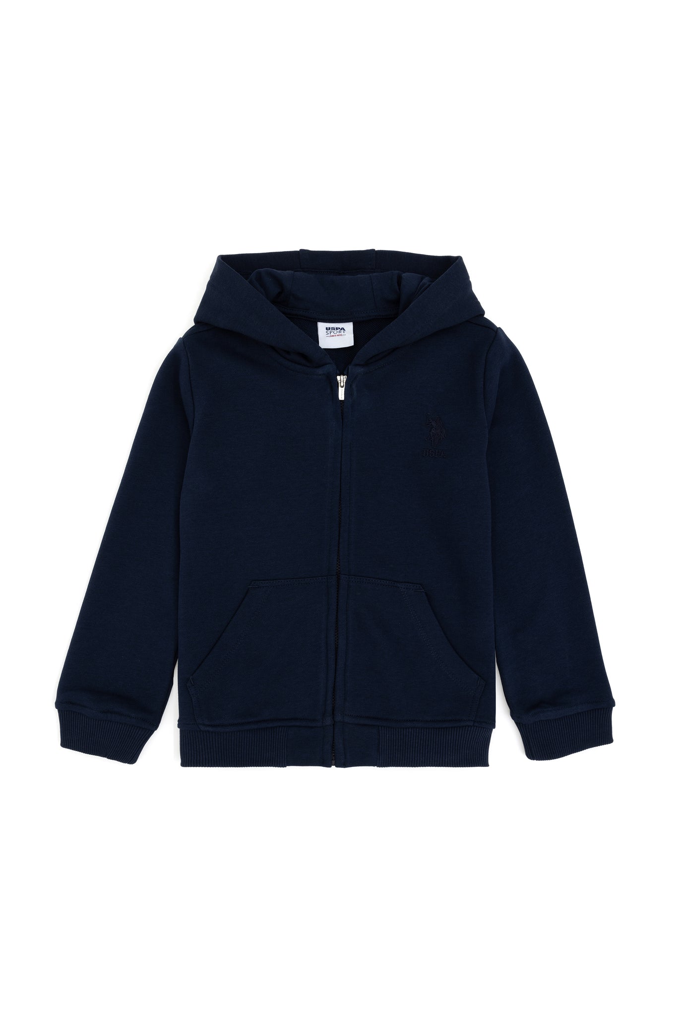 Boy's Navy Blue Basic Zipper Sweatshirt