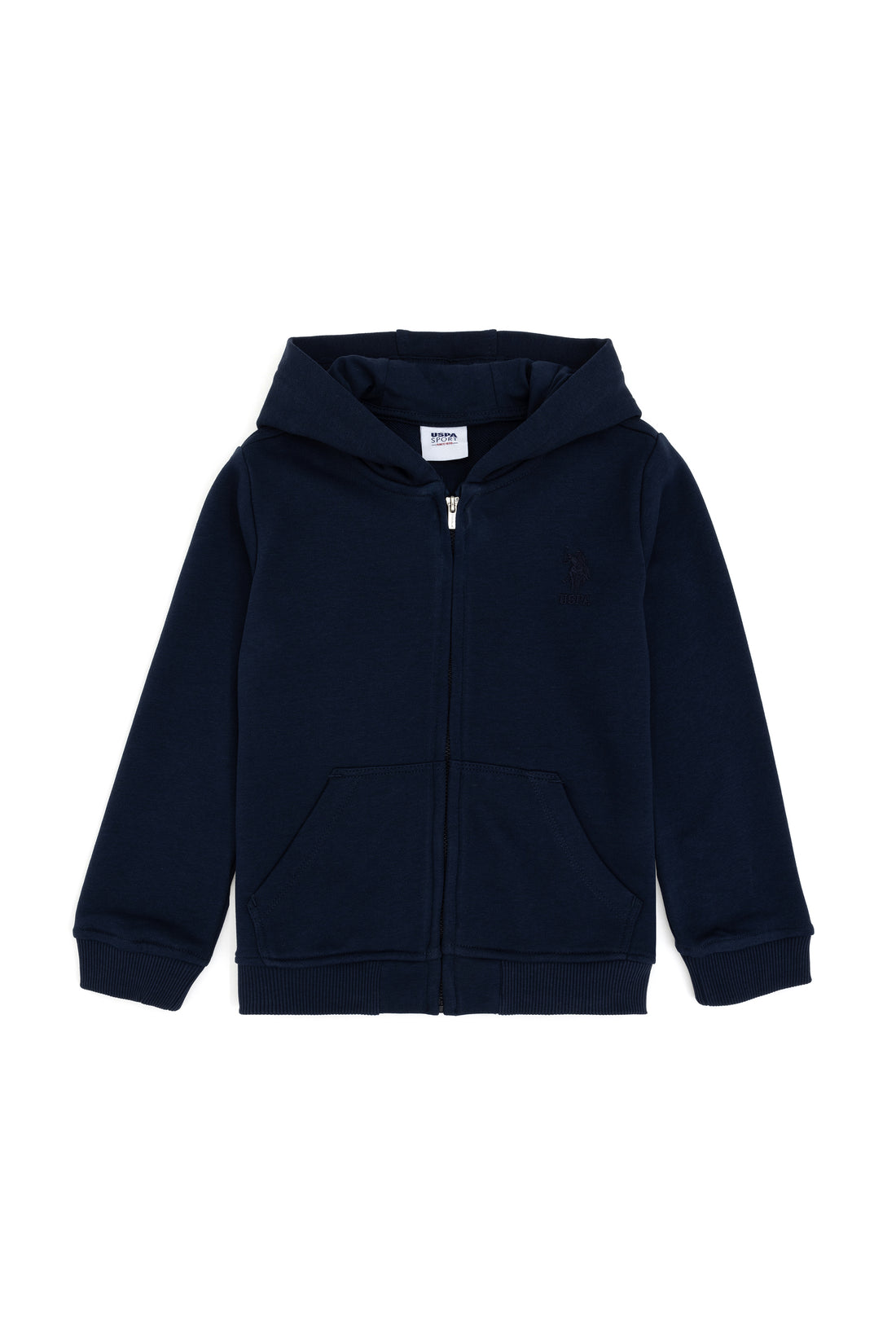 Boy's Navy Blue Basic Zipper Sweatshirt