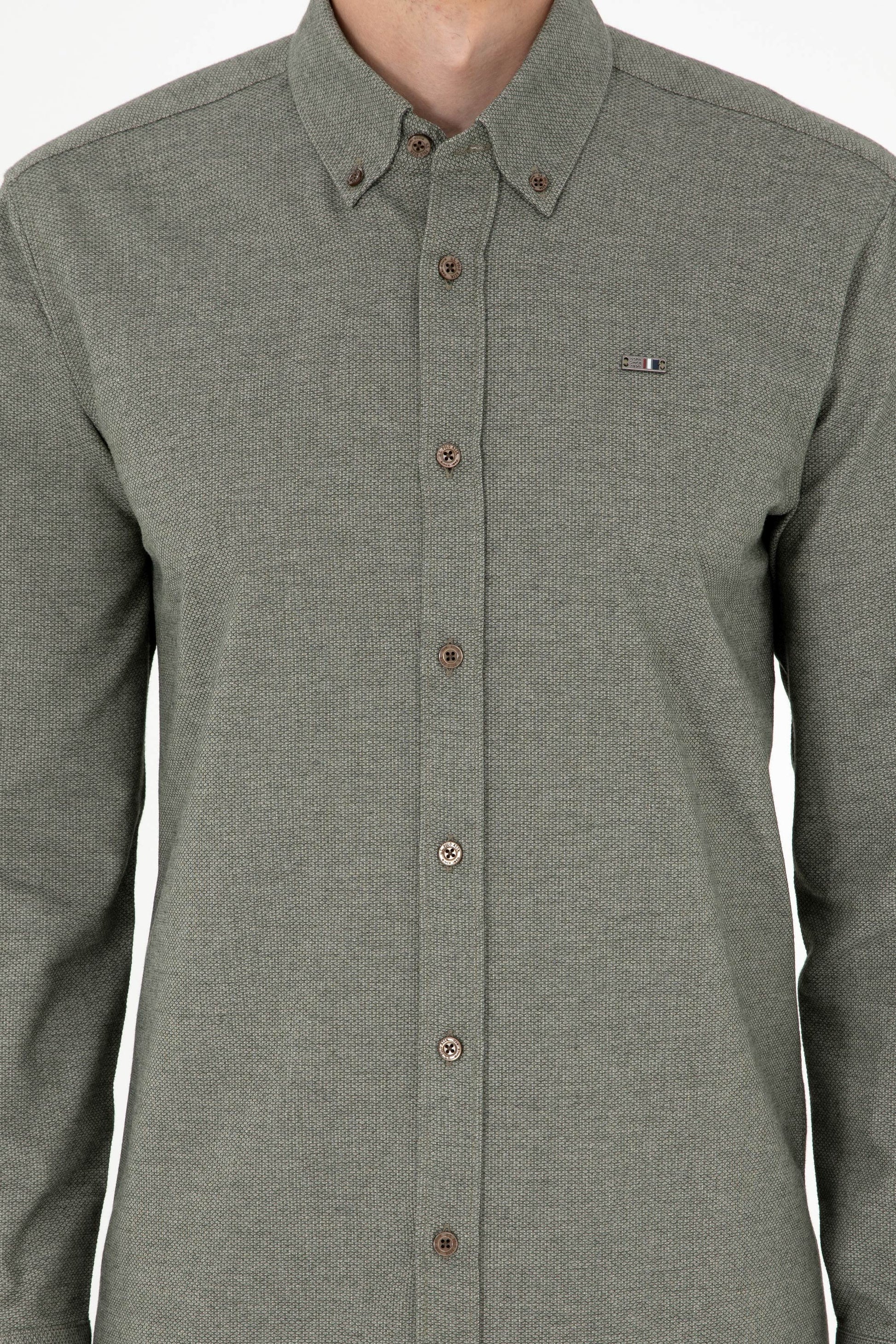 Men's Khaki Long Sleeve Shirt