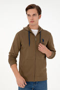Men's Khaki Knitted Cardigan