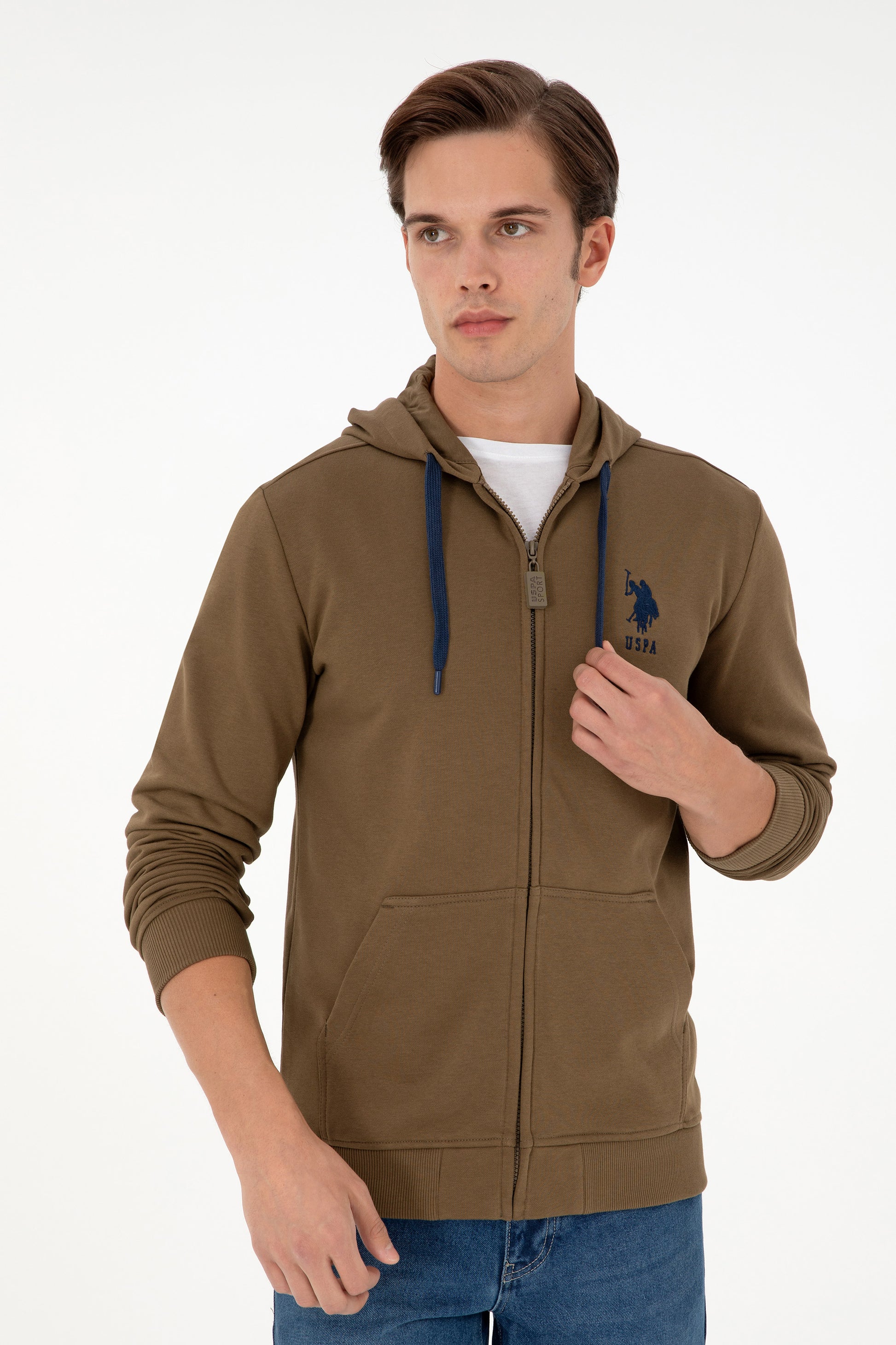 Men's Khaki Knitted Cardigan