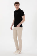 Men's Slim Fit Polo Neck Black Basic T-Shirt