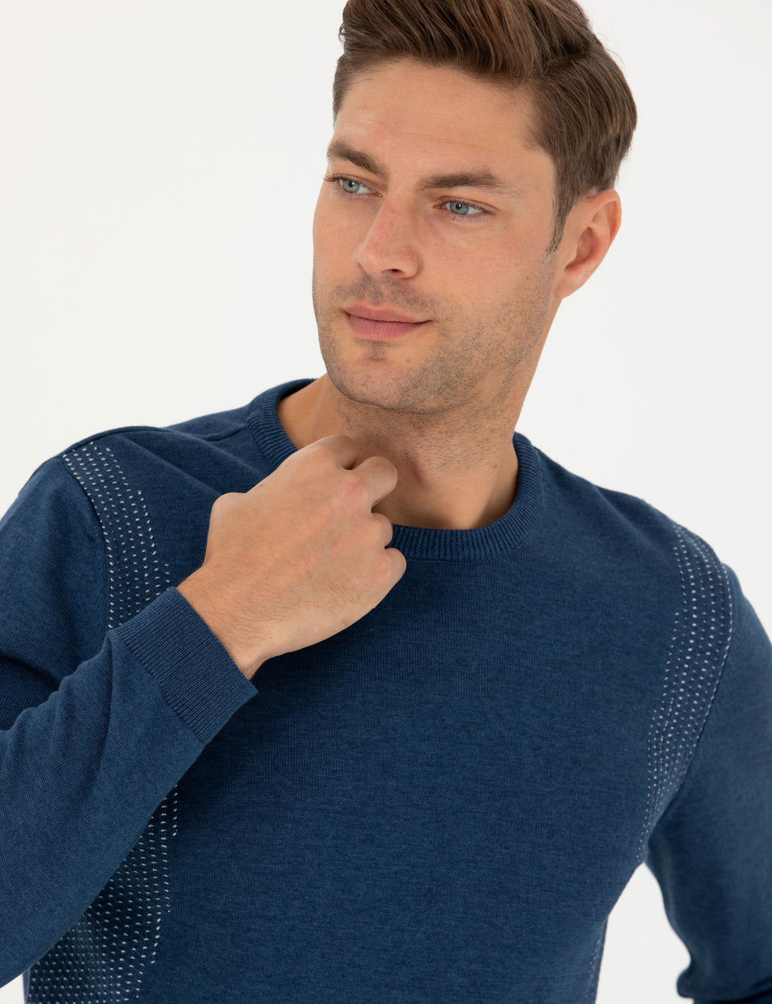 Indigo Melange Slim Fit Sweater