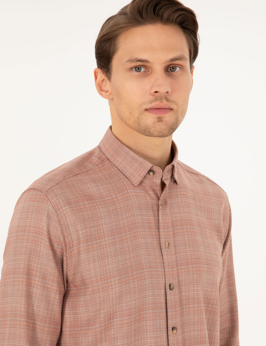 Orange Regular Fit Long Sleeve Shirt