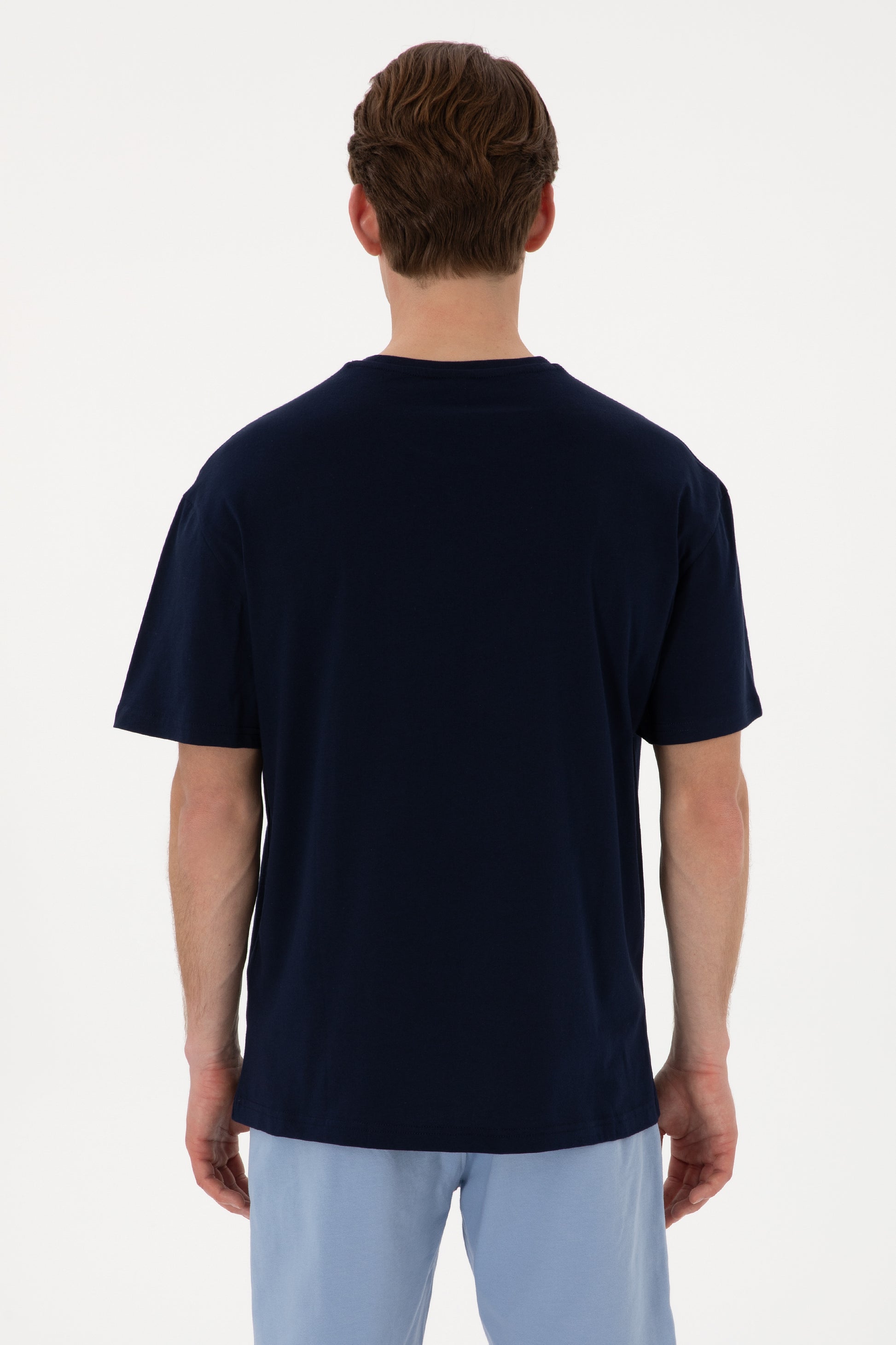 Men's Comfort Fit Crew Neck Navy T-Shirt