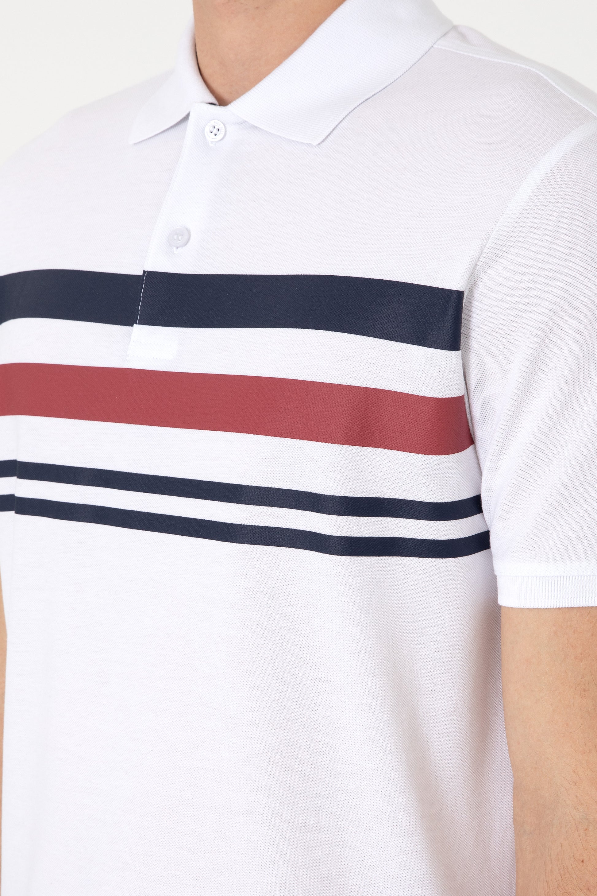 Men's Regular Fit Polo Neck White T-Shirt