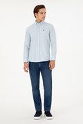 Men's Light Blue Long Sleeve Shirt