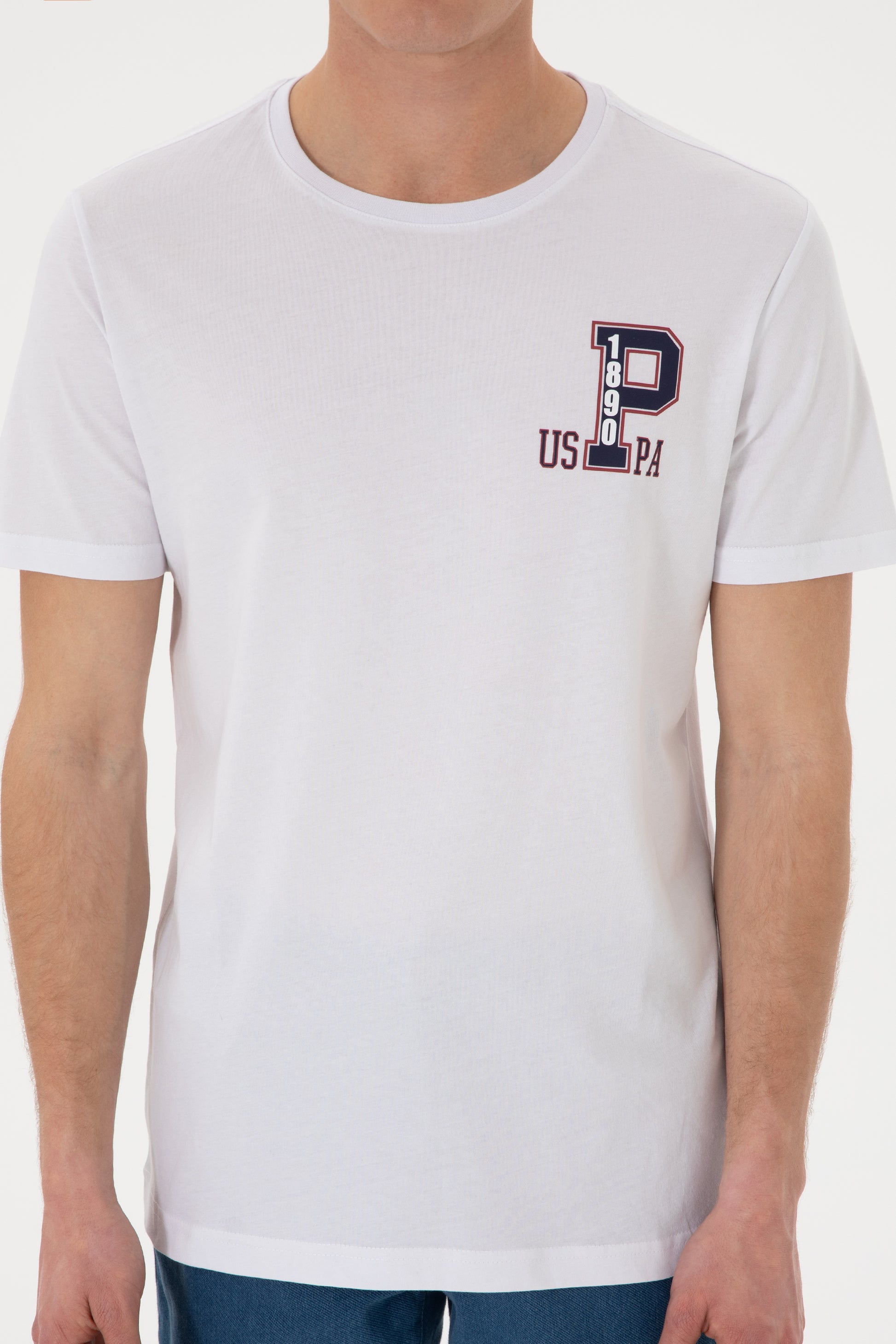 Men's Regular Fit Crew Neck White T-Shirt