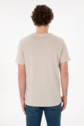 Men's Regular Fit Crew Neck Stone Basic T-Shirt