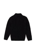 Boy's Half Zipper Black Sweater
