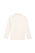 Girls' Cream Polo Collar Basic Sweatshirt