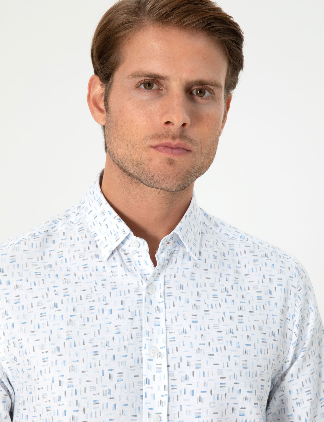 Blue Slim Fit Long Sleeve Shirt