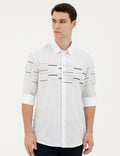 Navy Blue Slim Fit Long Sleeve Shirt