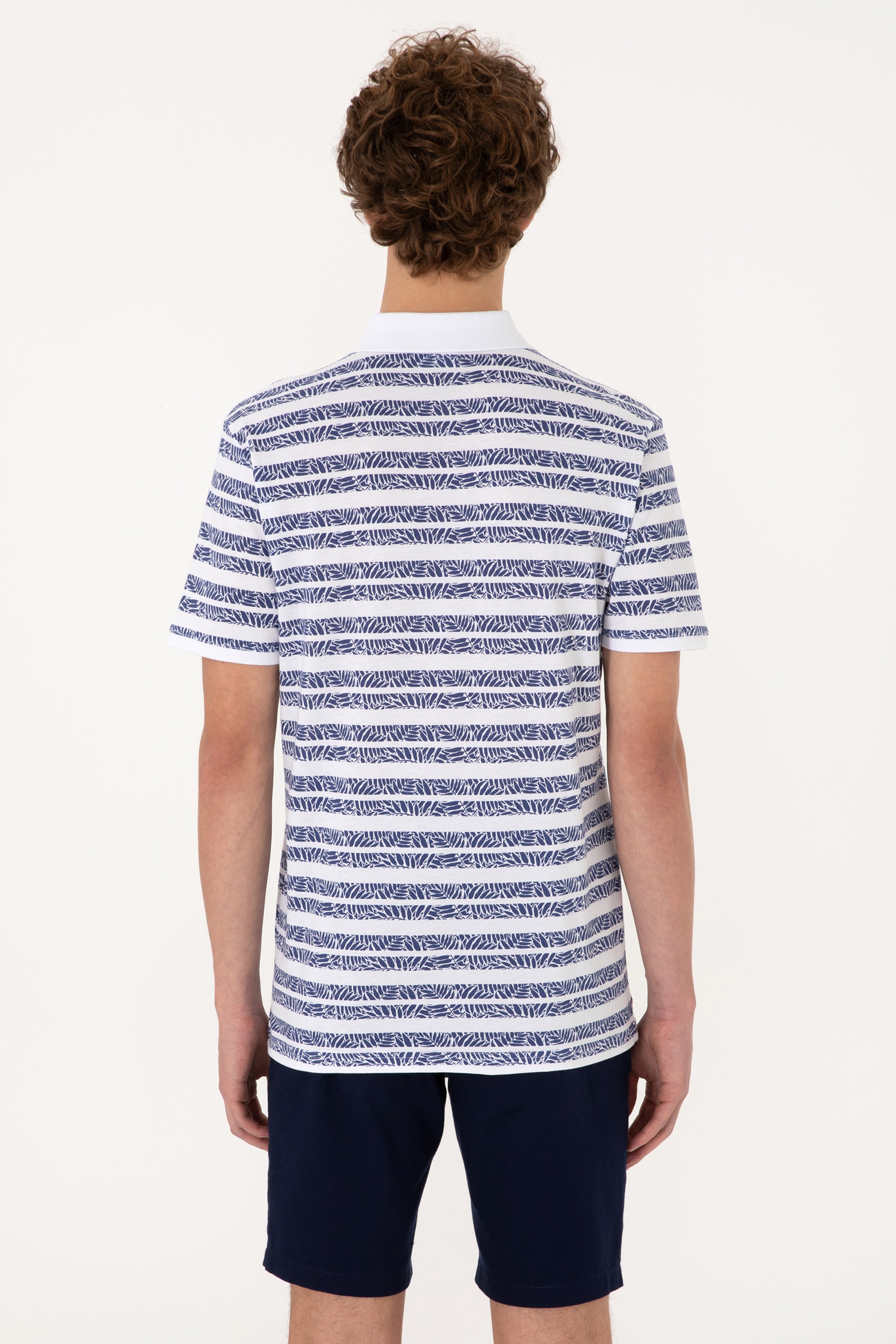 Men's Regular Fit Polo Neck Light Navy T-Shirt