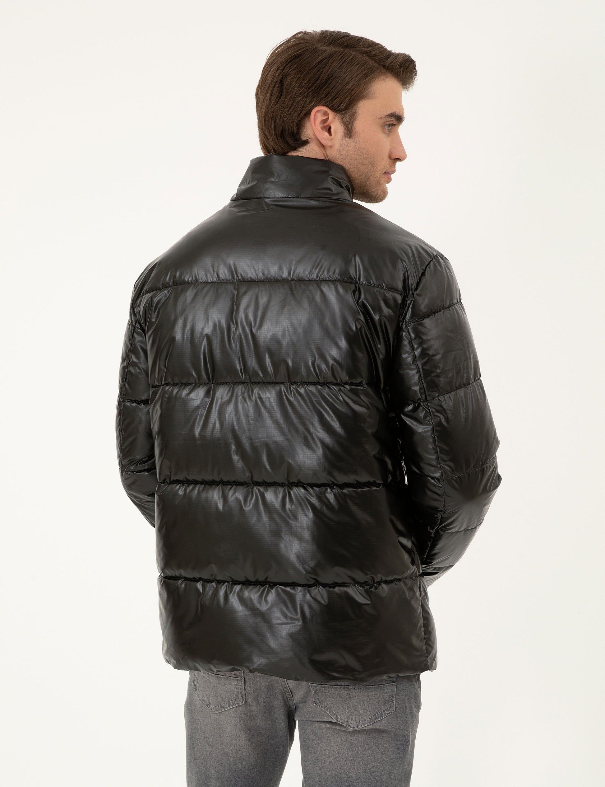 Black Shiny Inflatable Coat