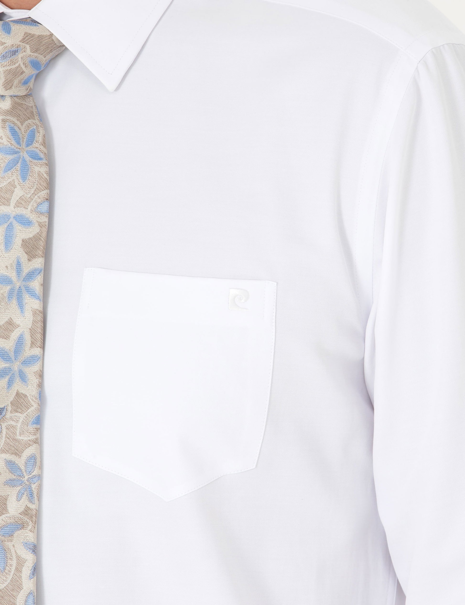 White Regular Fit Long Sleeve Basic Shirt