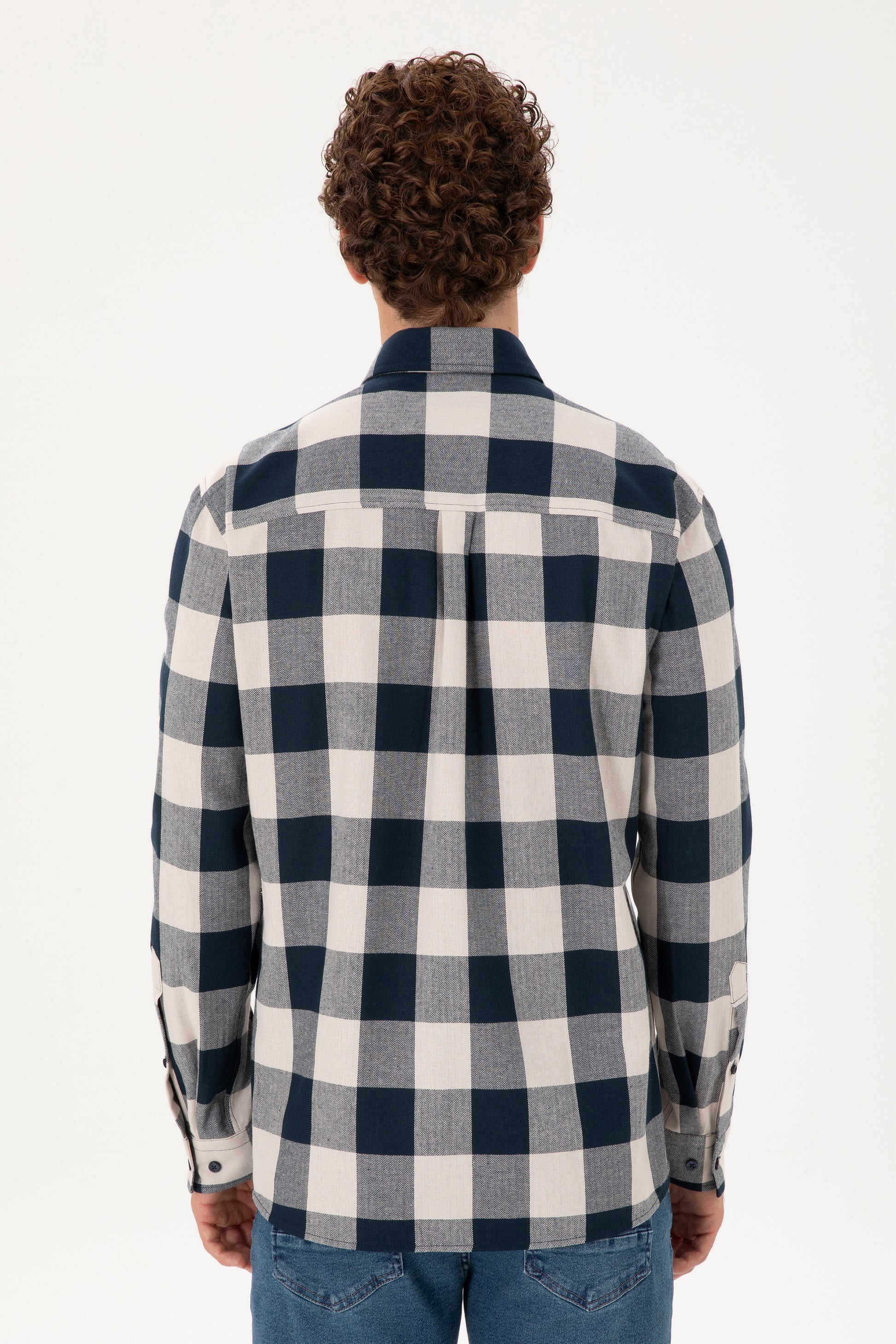 Men's Navy Blue Long Sleeve Shirt