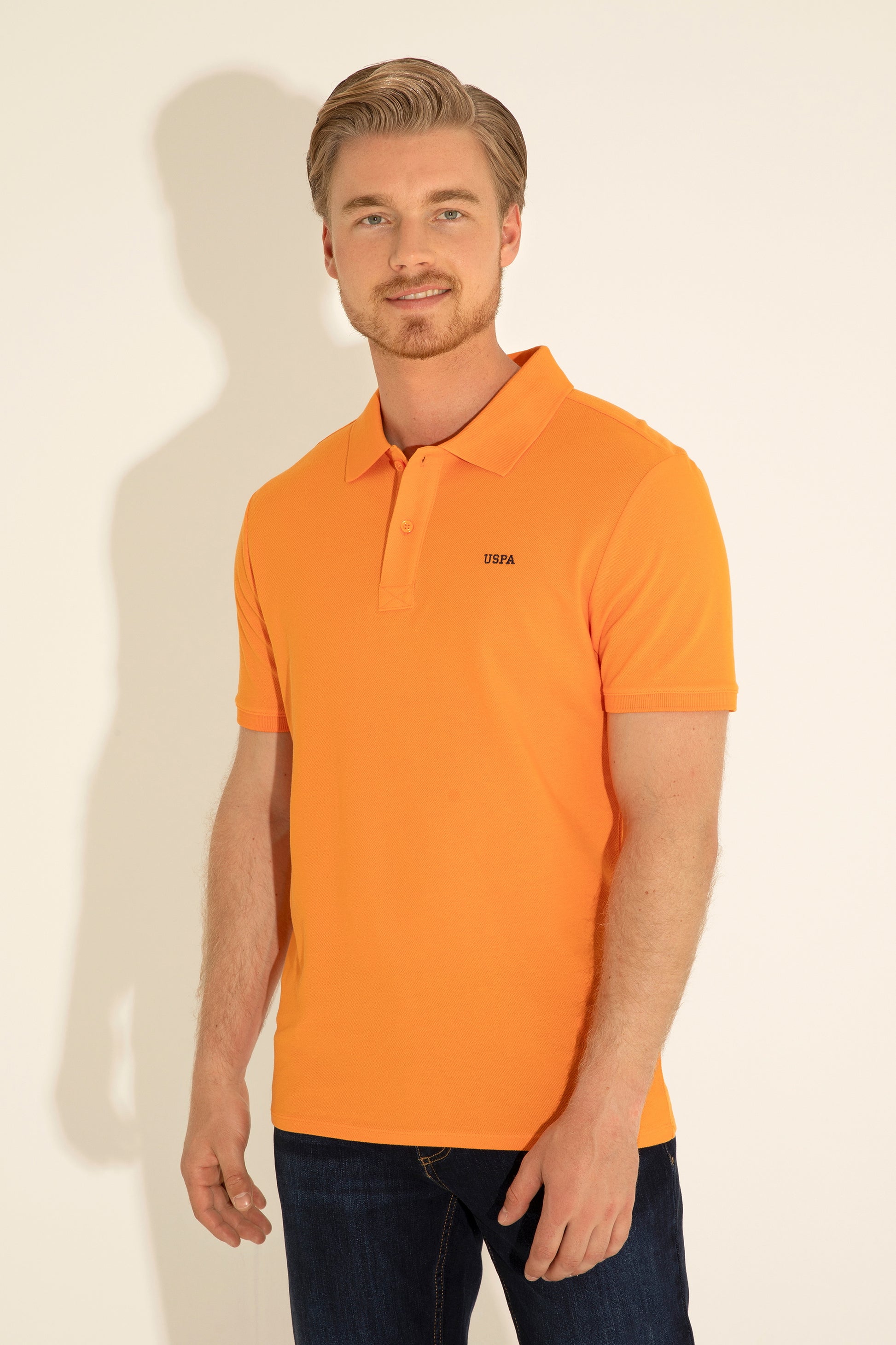 Men's Orange Basic T-Shirt