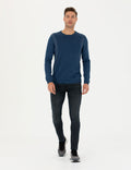 Indigo Melange Slim Fit Sweater